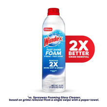 Windex foam glass cleaner bottle with red cap, 19 oz aerosol