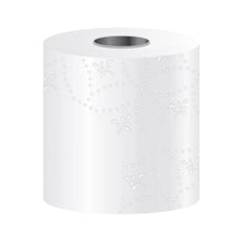 White Windsoft bath tissue roll with embossed pattern on the paper.