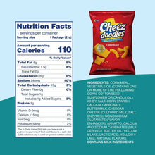 Cheez Doodles baked puffs snack bag with nutrition facts panel