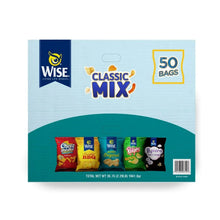 Snack variety pack box labeled Classic Mix, 50 bags