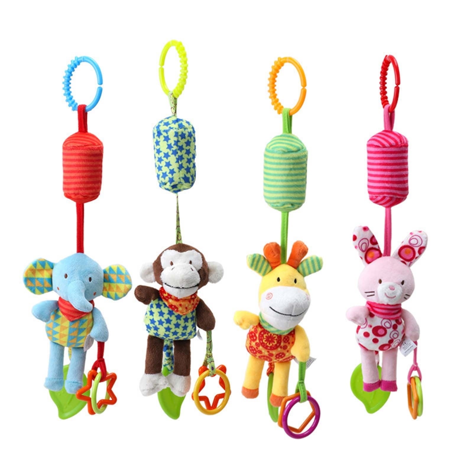 Wmkox8yii Baby Hanging Rattles Toys,Car Seat Toys for Babies 0–12 Months,Baby Soft Teether Toys,Early Cognitive Sensory Soft Hanging Toy for Crib Stroller Mobile Plush Toys
