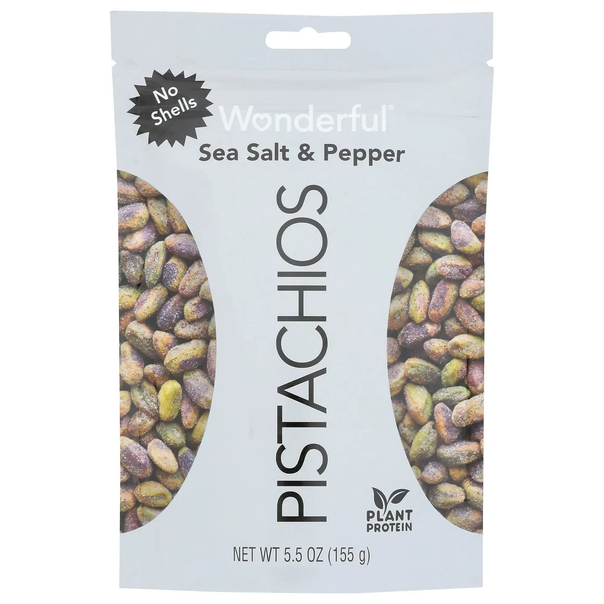 Wonderful Pistachio Sea Salt & Pepper No Shells Pistachios (Pack of 12)