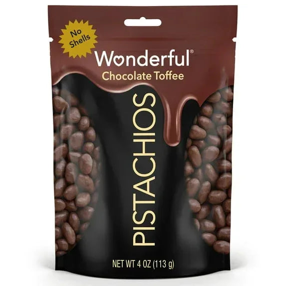 Wonderful Pistachios Chocolate Toffee, 4 Ounce Resealable Bag