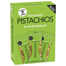 Wonderful Pistachios multipack box with no-shell roasted and salted pistachios, 9 packs