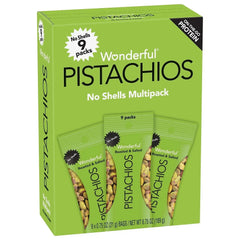 Wonderful Pistachios Roasted & Salted No Shells 0.75 oz. 9 Bags/Box 4 Boxes/Carton (PAR91100)