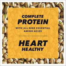 Pistachio kernels in package with "Complete Protein" message overlay