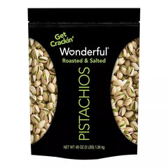 Wonderful Pistachios, In Shell Roasted & Salted Nuts, Resealable Bag, 48oz.