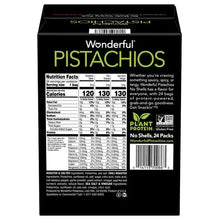 No-shell pistachios variety pack box back with nutrition facts panel
