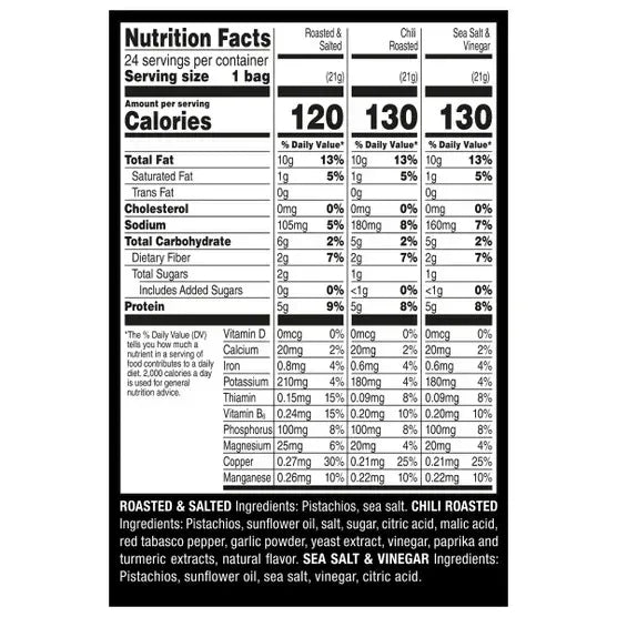 Wonderful Pistachios, No Shell, Variety Pack, .75 oz, 24-count