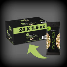 24 x 1.5 oz roasted and salted pistachios box with single bag