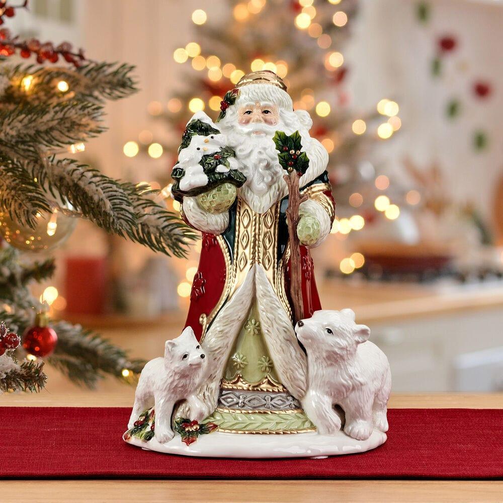 Woodland Holiday Musical Santa Figurine, 10.75 IN - USA MEGA SHOP