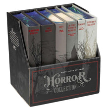 Horror book collection display box with six books visible inside