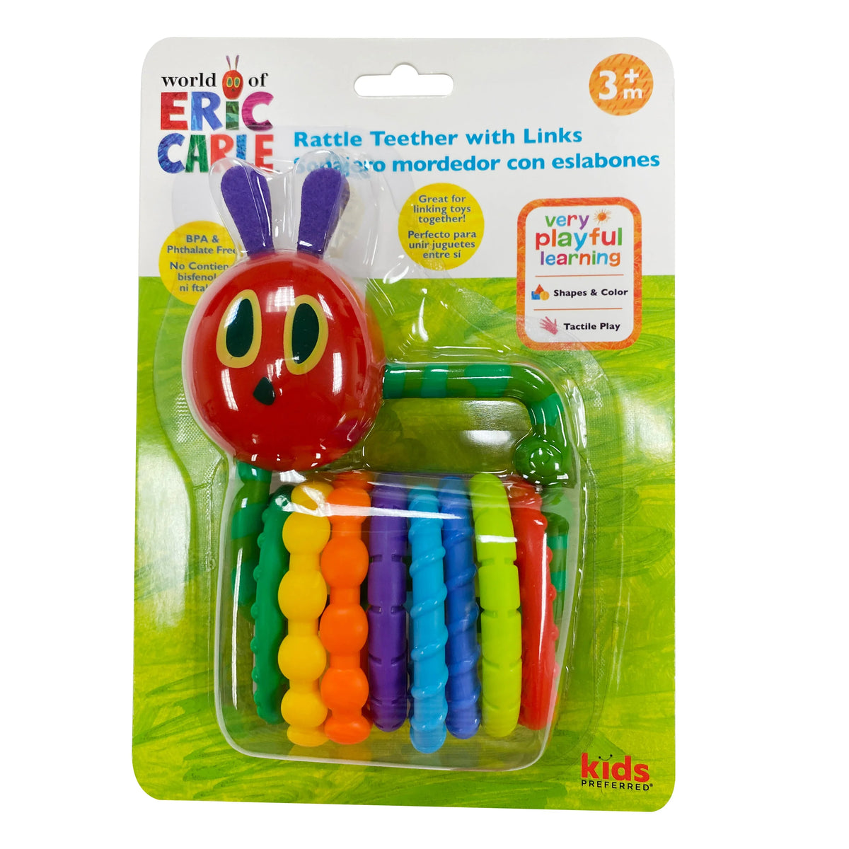 World of Eric Carle, the Very Hungry Caterpillar Rattle Teether with Links 1 Count (Pack of 1) - USA MEGA SHOP