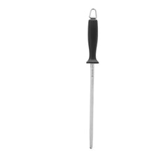 Utility knife with stainless blade and black handle with hanging loop