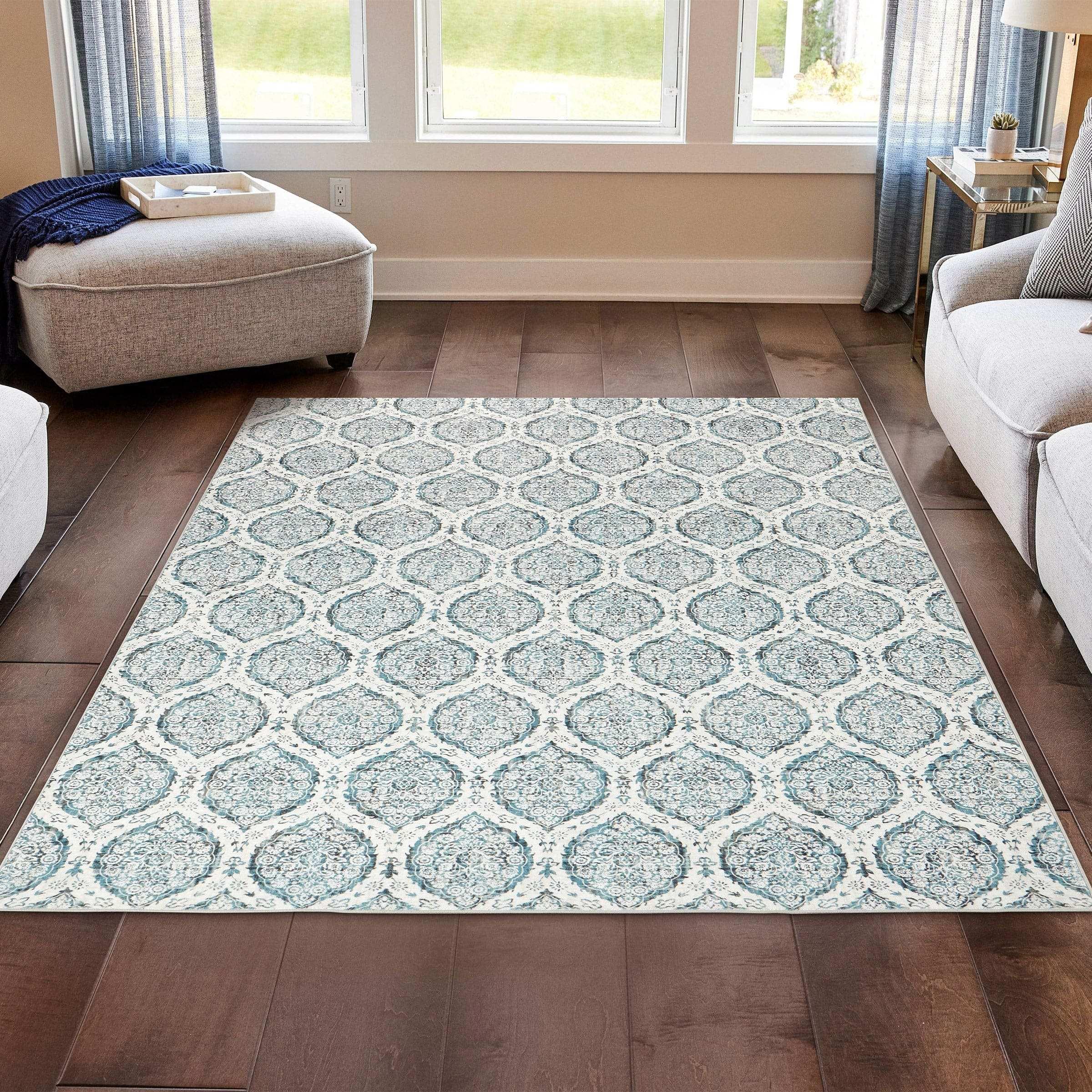 Wyatt & Ash Washable Indoor Area Rug, Alisha 6' 6" x 9' 6" - USA MEGA SHOP