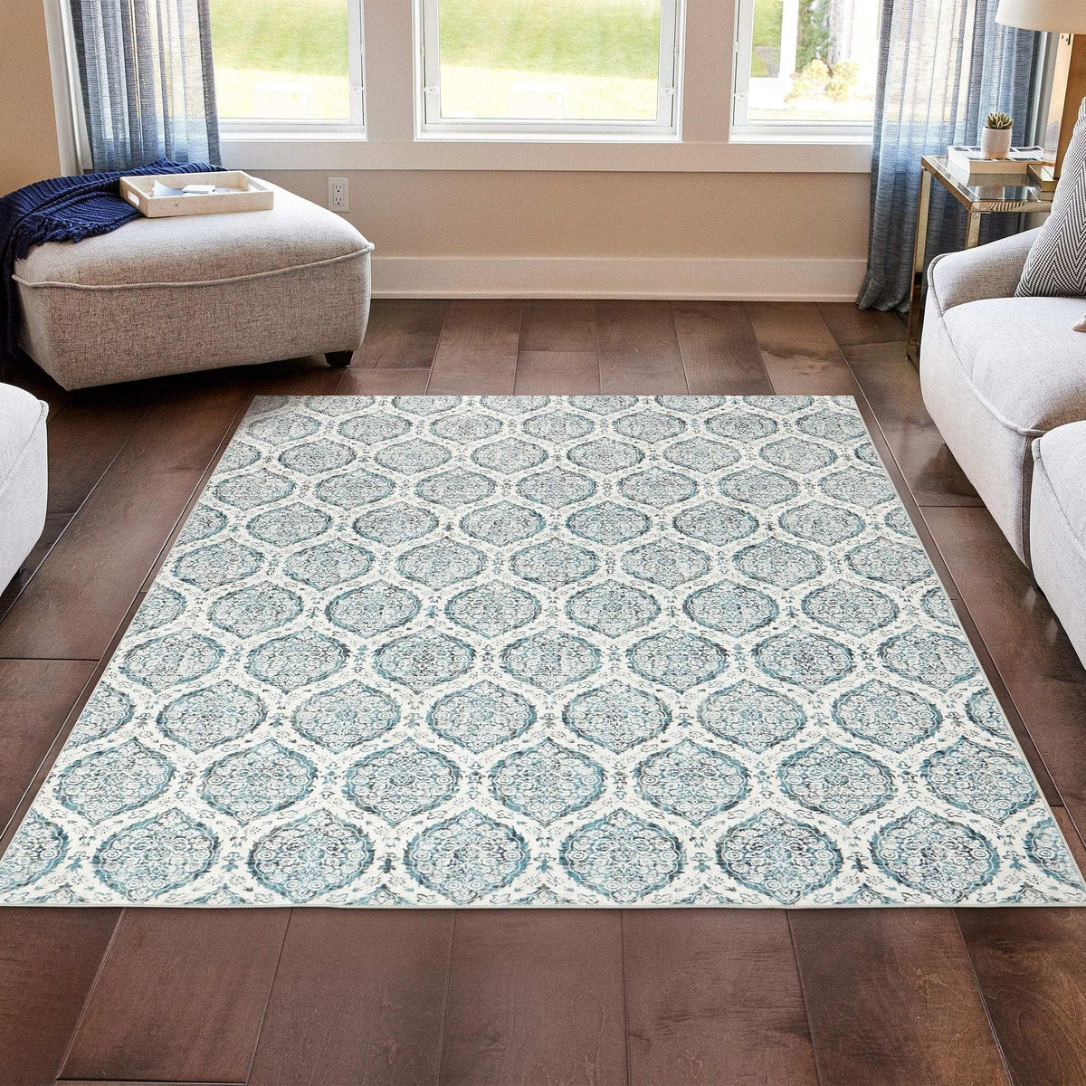 Wyatt & Ash Washable Indoor Area Rug, Alisha 6' 6" x 9' 6" - USA MEGA SHOP