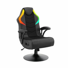 X Rocker Nemesis RGB pedestal gaming chair in black, padded armrests and wide seat