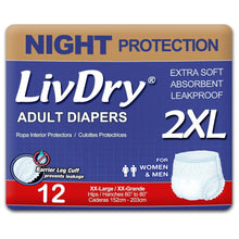 Adult overnight diapers, 2XL, extra soft leakproof, 12-count protective underwear