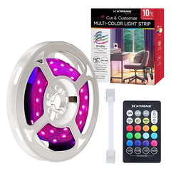 Xtreme Lit 10ft Indoor LED Strip Lights Kit, Multicolor LED Lights forBedroom, Accent Lighting, Cuttable, Remote Control