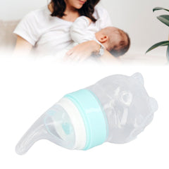 YAHHU Multifunction Baby Bottle Food Feeder, Detachable Infant Silicone Cereal Squeeze Feeder with Spoon, 8.27 inches / 21 cm