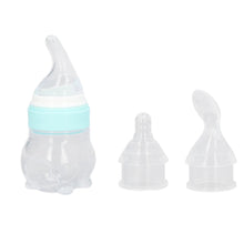 YAHHU baby food feeder set: squeeze bottle and two detachable caps, translucent mint band