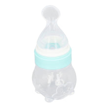 YAHHU baby squeeze food feeder bottle with mint ring, translucent body