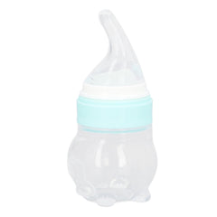 YAHHU Multifunction Baby Bottle Food Feeder, Detachable Infant Silicone Cereal Squeeze Feeder with Spoon, 8.27 inches / 21 cm