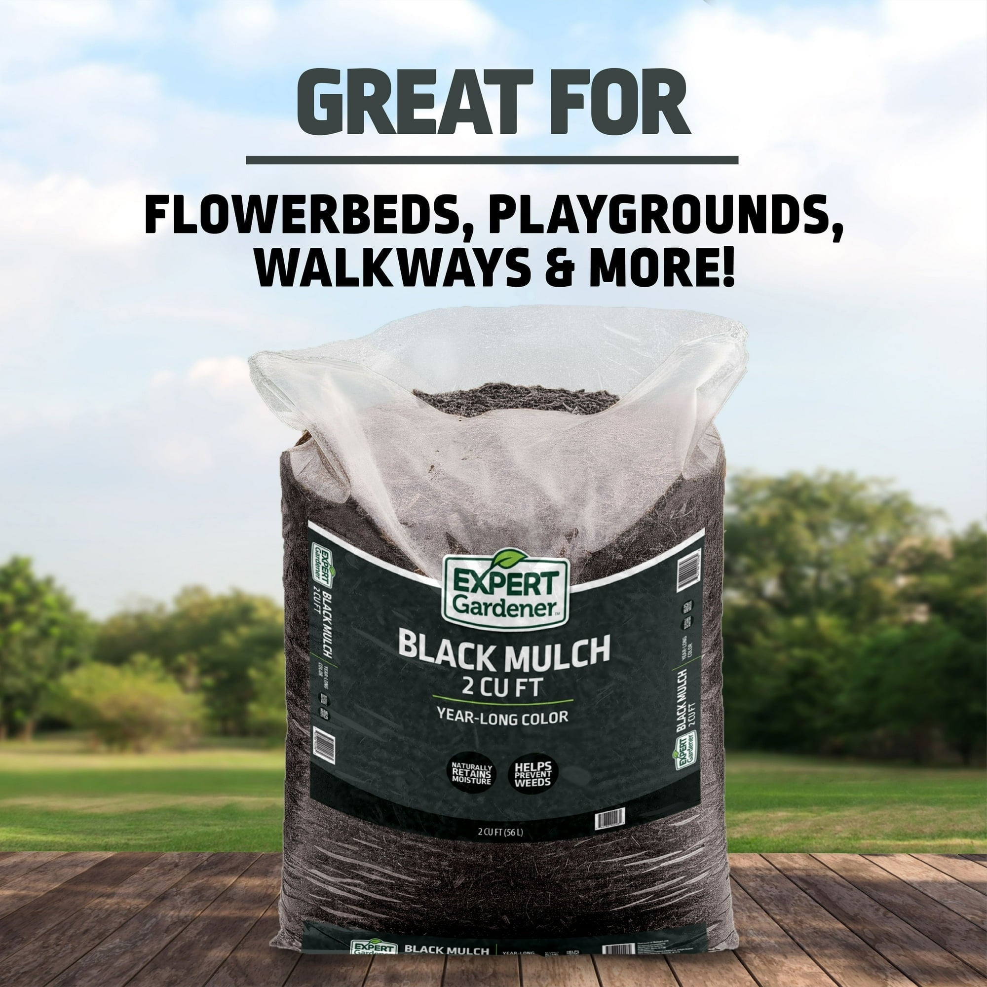 Expert Gardener Mulch, 2 cu. ft. – Year Long Color, Decorative Landscaping Mulch (Pack of 2)