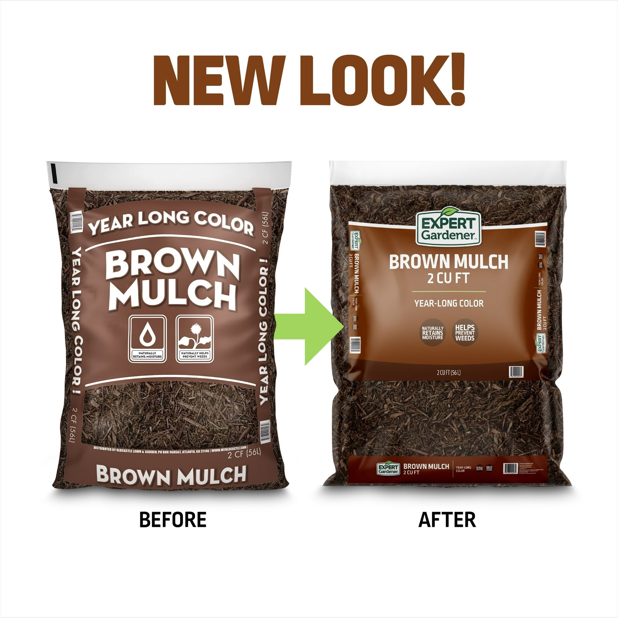 Expert Gardener Mulch, 2 cu. ft. – Year Long Color, Decorative Landscaping Mulch (Pack of 2)