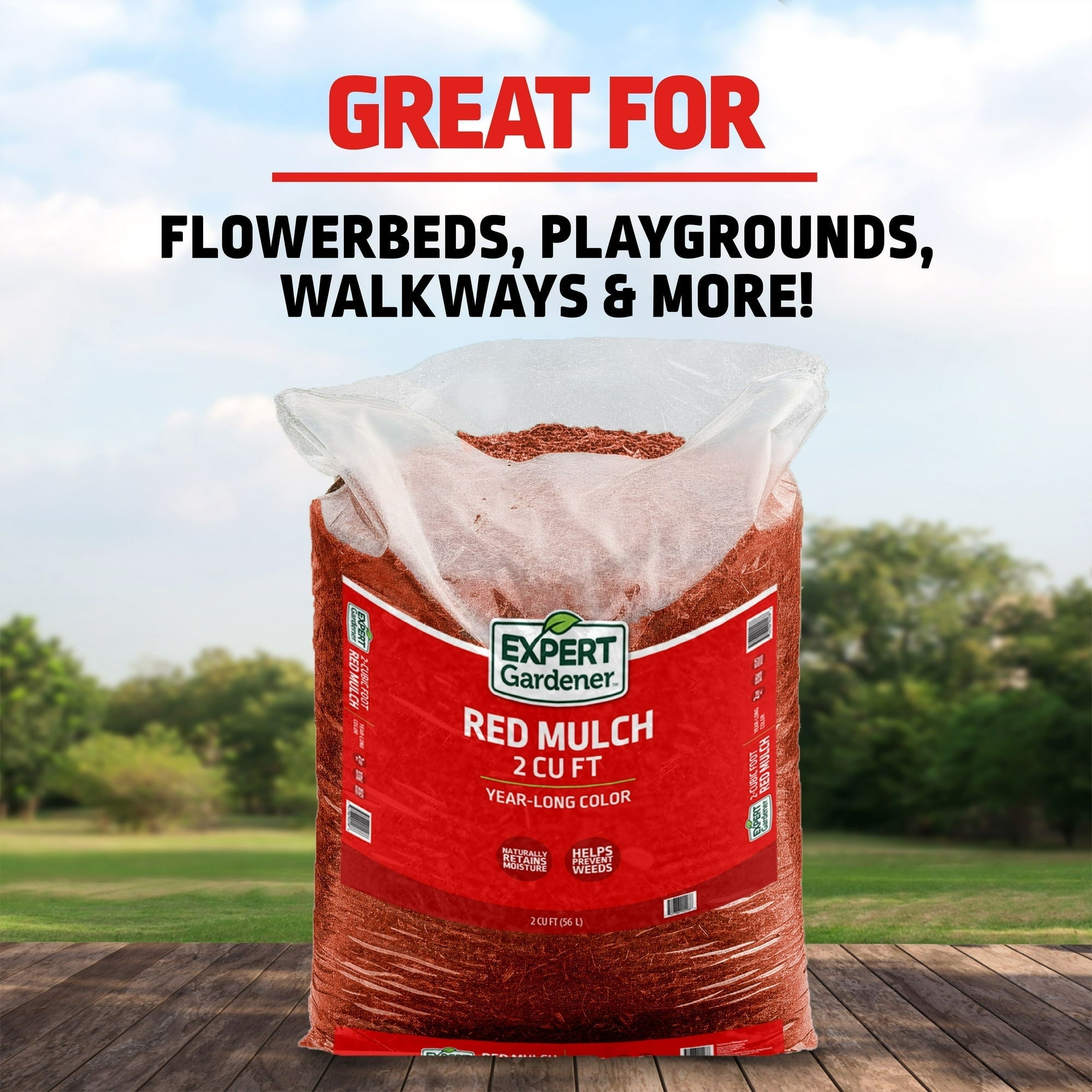 Expert Gardener Mulch, 2 cu. ft. – Year Long Color, Decorative Landscaping Mulch (Pack of 2)