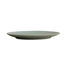 Gray-green shallow serving bowl, smooth matte dinnerware style
