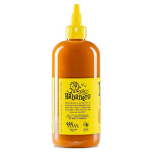 Habanero hot sauce bottle with Yellowbird Habanero label on the back