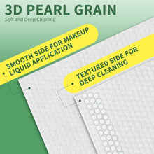 Two white disposable wipes with smooth and textured sides for cleaning