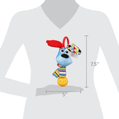 Yookidoo 'Shake me' Rattle - Multi-Textured and Attach Toys to Baby Gyms, Carriers, Strollers (Dog)