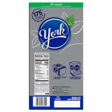 York dark chocolate peppermint patties box back with Nutrition Facts panel