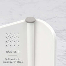 YouCopia white can organizer end with round knob top and non-slip base