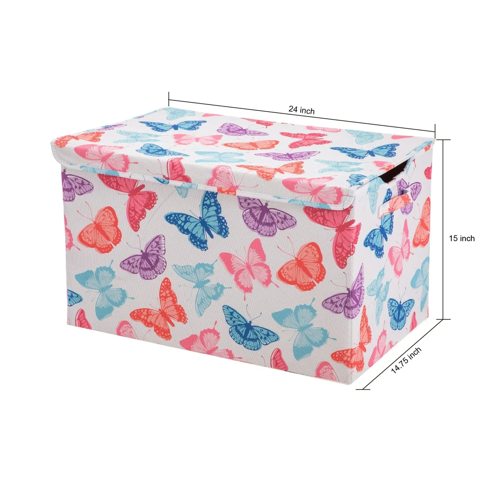 Your Zone Kids Pattern Collapsible Toy Storage Trunk, 24 in x 14.8 in x 15 in