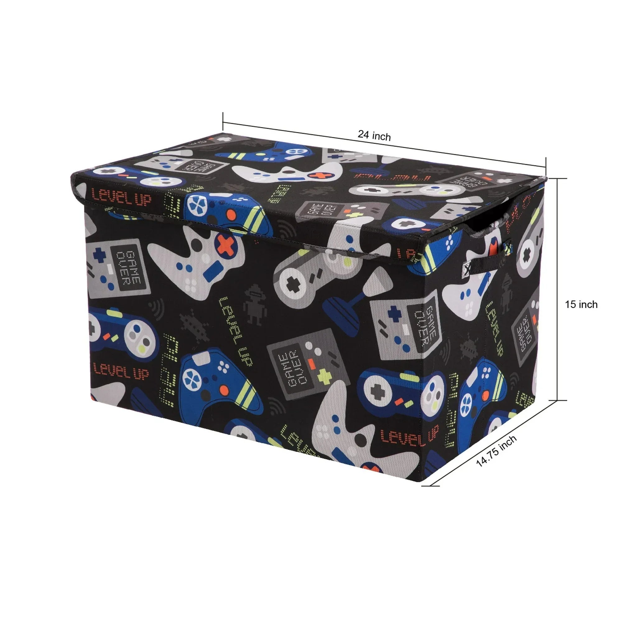Your Zone Kids Pattern Collapsible Toy Storage Trunk, 24 in x 14.8 in x 15 in