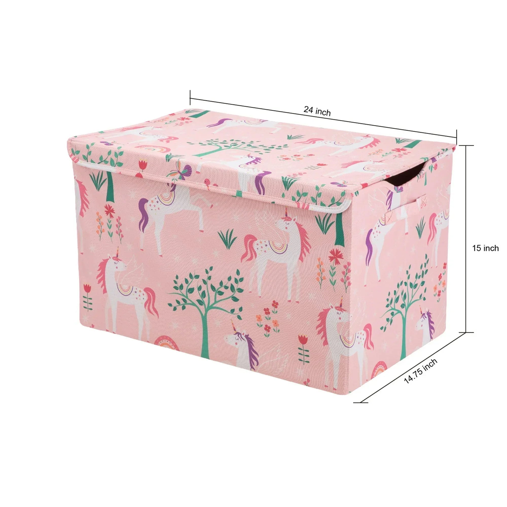 Your Zone Kids Pattern Collapsible Toy Storage Trunk, 24 in x 14.8 in x 15 in