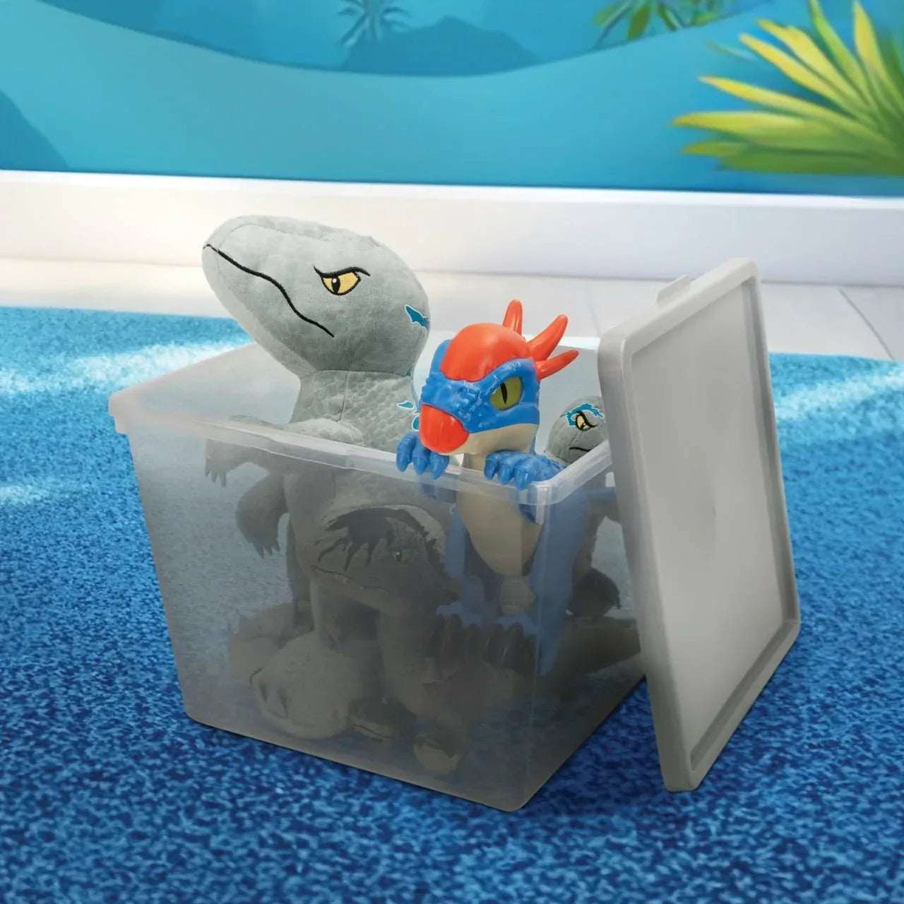 Your Zone Kids Large Plastic Stacking Storage Bin with Lid, 12 in x 12.4 in x 9.4 in