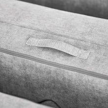Gray fabric play fort cushion with stitched seam and zipper edge