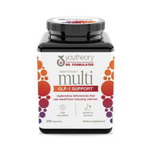 Dr. Formulated multivitamin bottle with white label and red/purple accents