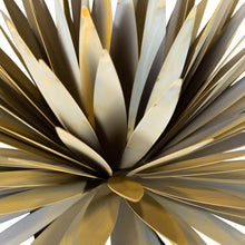 Yucca metal sculpture spikes with brushed gold and silver tones