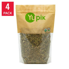 Yupik organic pumpkin seeds pouch, 4-pack, filled with hulled green seeds