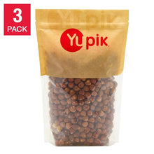 Raw shelled hazelnuts pouch with Yupik logo, 3-pack label