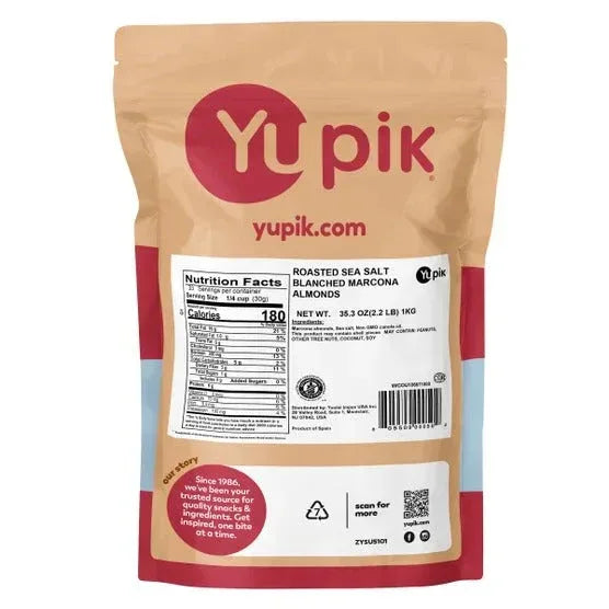 Yupik Roasted Sea Salt Blanched Marcona Almonds, 2.2 lbs, 3-pack - USA MEGA SHOP