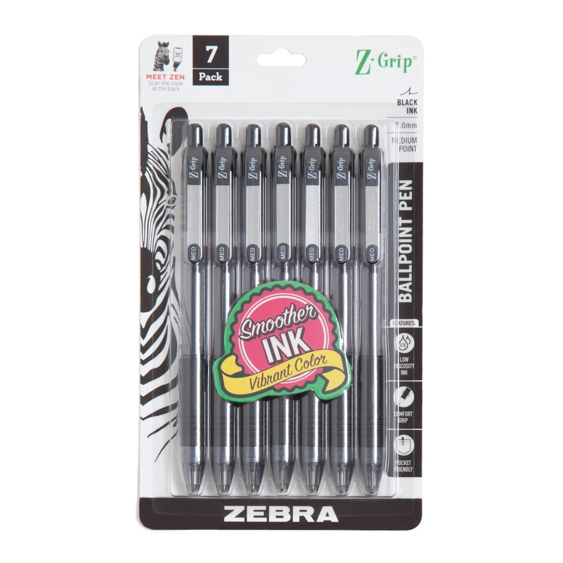 Z-Grip Retractable Ballpoint 1.0mm Black Ink