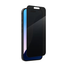 Glass privacy screen protector fitted on phone with dark tinted front shield