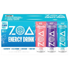 Energy drink variety pack box, 18-count, showing multiple can flavors