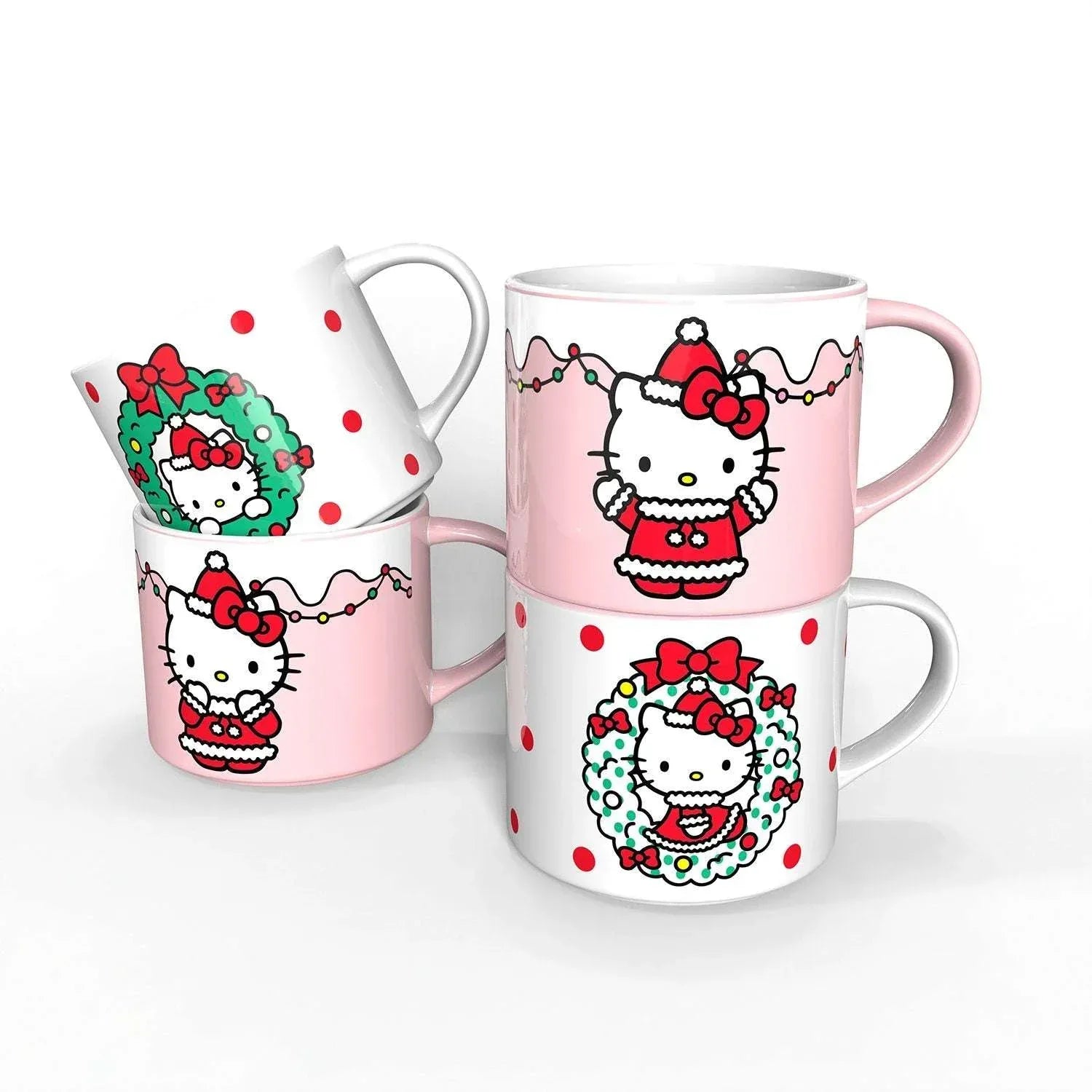 Zak Designs 15oz 4pk Ceramic Holiday Mugs in Gift Box - USA MEGA SHOP